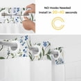 thumbnail image 2 of Spring Blue Yellow Flowers No Hooks Shower Curtain with Snap-in Liner Watercolor Leaf Shower Curtains for Bathroom, Waterproof, Easy Install, Washable 72"x96", 2 of 9