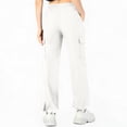 thumbnail image 4 of Resicozy Cargo Pants Women High Waisted Parachute Hiking Pants with 4 Pockets Lightweight Baggy Water Resistant Quick Dry White 2XL, 4 of 5