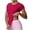 Red, variant on HongQid Women Elastic Workout Shirts Breathable Compression Quick Dry Gym Lightweight Basic Fitted Tops
