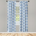 thumbnail image 2 of Ambesonne French Floral Curtains, Traditional Flower, Pair of 28"x63", Eggshell and Ceil Blue, 2 of 4
