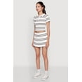 thumbnail image 4 of Womens Daisy Classic Fit Striped Cropped Polo Shirt, 4 of 5