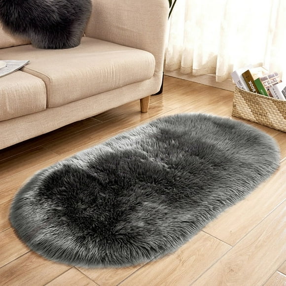 Lindbes purcolt Soft Plush Bathroom Rugs  Small Rugs for Bedroom  Washable Sheepskin Rugs for Sofa Couch Seat Cushion  Thick Shaggy Kitchen Rugs Floor Carpets for Living Room 15×31in
