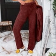 thumbnail image 2 of Sweatpants Women Casual Sweatpants Elastic High Waist Solid Color Fleece Thermal Full Length Winter Lounge Pants Warm Polyester Fabric M Work Pants Women, 2 of 7