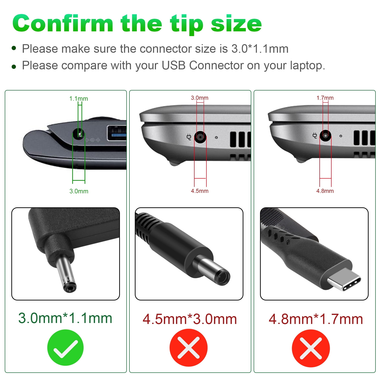 65W Laptop Charger for Acer Aspire 1 3 5 A515-44 A515-45 A515-46 A515-54 A515-54G A515-55 A515-56 A514-54 N15Q8 N15Q9 N16P1 N20C5;Chromebook C738T C720 C740; Spin 1 3 5; Swift 3 Power Cord