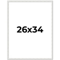 26x34 Frame White Real Wood Picture Frame Width 0.75 inches | Interior Frame Depth 0.5 inches |