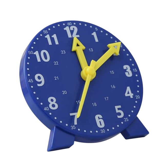 Clock Learning Model, Independent Discover Training Observation Ability Cognitive Time Clock Teaching Aid Harmless Safe Plastic for School Blue