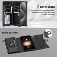 thumbnail image 2 of Phone Case for Google Pixel 9 / 9 Pro Wallet Cover with Crossbody Strap and Wrist Strap, Card Slots Stand PU Leather Flip Magnetic Buckle Zipper Pocket for Google Pixel 9/9 Pro Case Women Girls, Black, 2 of 5