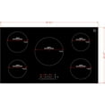 thumbnail image 2 of K&H 5 Burner 36 Inch Built-in Induction Electric Stove Top Ceramic Cooktop Touch Control 240V 9200W IN36-9205, 2 of 4