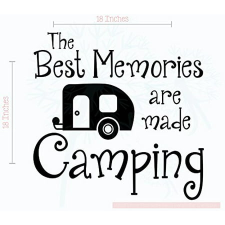 Best Memories Made Camping Vinyl Lettering RV Art Wall Sticker Decals Best Summer Family Quote 18x18-Inch Glossy