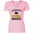 thumbnail image 3 of Inktastic Congrats My Uncle Graduated with cap Women's V-Neck T-Shirt, 3 of 5