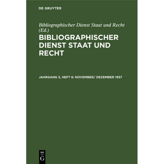 November/ Dezember 1957, (Hardcover)