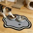 thumbnail image 3 of Quick-Dry Absorbent Non-Slip Pet Feeding Mat - Indoor Dog & Cat Bowl Mat, Waterproof Pet Food Mat, Durable Pet Care Accessory, for Valentine's Day Holiday Pet Comfort, 15.7*11.8in, Gray, 3 of 3