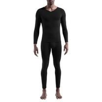 Men Thermal Underwear Set V Neck Base Layer Long Sleeve Winter Warm Comfortable Long Johns Slim Fit Base Shirt 2 Piece Set Thermal Base Layer Men