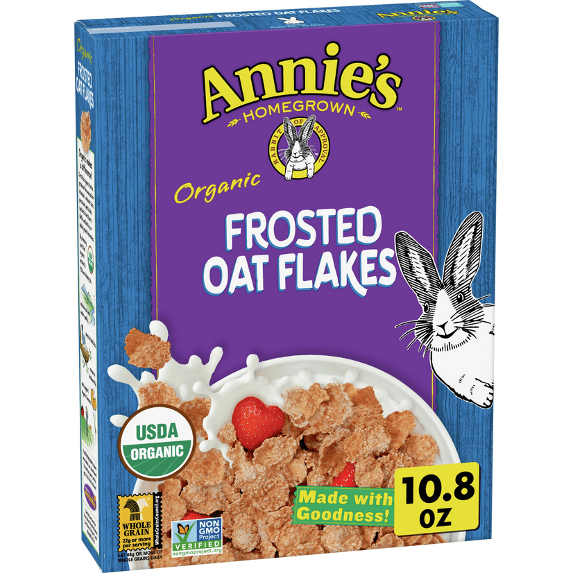 Annie's Organic Frosted Oat Flakes, Whole Grain Cereal, 10.8 oz