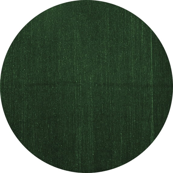 Ahgly Company Indoor Round Abstract Emerald Green Contemporary Area Rugs, 3' Round