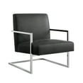 thumbnail image 2 of Nicole Miller Accent Chair Santana PU Leather, Charcoal/Chrome, 2 of 9