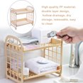 thumbnail image 4 of 2 Layer Plastic Bathroom Storage Rack Toilet Kitchen Shelf Desktop Sundries Cosmetics Organizer, 4 of 6