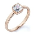 thumbnail image 4 of JeenMata Anillo de Compromiso Solitario de Talla Cojín de 1 Quilate en Oro Rosa sobre Plata, 4 of 5