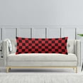 thumbnail image 4 of Checkerboard Decorative Body Pillow Cover,Geometric Checkered Plaid Pattern,Buffalo Red and Black Plaid Long Pillow Case Protector with Zipper Soft Rectangle Bed Pillowcases for Bedroom,Couch 20"x54", 4 of 6