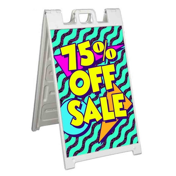 75 Percent Off Sale (24" X 36") Standard A-Frame Signicade, Includes Decal Applied To Stand
