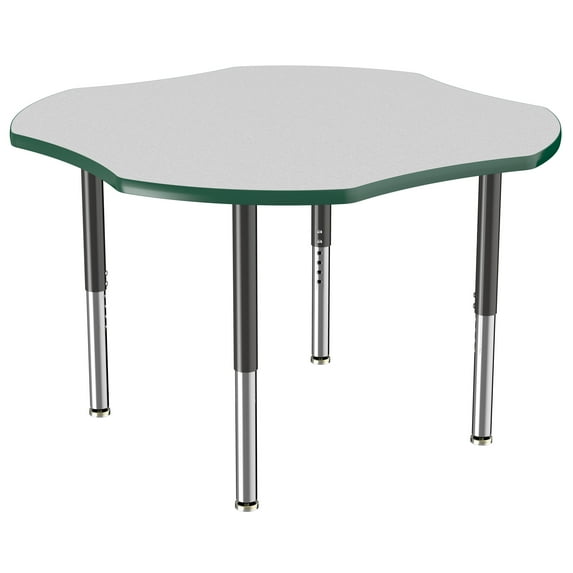 ECR4Kids 48in Clover Everyday T-Mold Adjustable Activity Table Grey/Green/Black - Super Leg