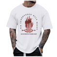 thumbnail image 1 of LUOGENLI T-shirts pour Hommes Thème Imprimé Décontracté Col Rond Graphique Feu Grande Taille Chemise Imprimée Couleur Unie Manches Courtes Haut T-shirts Graphiques TTG Grand Pâques Blanc TG, 1 of 1