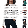 thumbnail image 3 of GZWYHT Women's Sheer Mesh Tops Polka Dot Print Long Sleeve Shirts Blouses Slim Fit T Shirts See Through Blouse Black L, 3 of 7