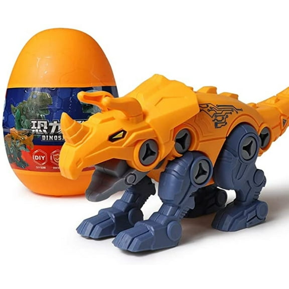 Channie's Dino Egg Triceratops Toddler Puzzle Toy, Nuts and Bolts Dinosaur Building Toy, Easter Favor