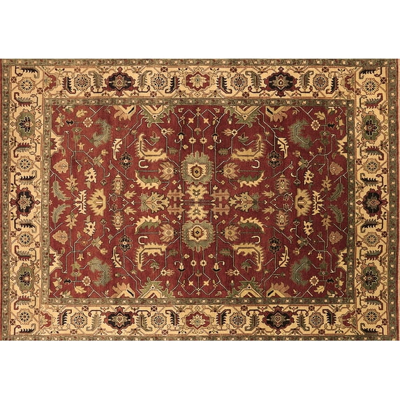 Ahgly Company Indoor Rectangle Oriental Brown Industrial Area Rugs, 5' x 8'