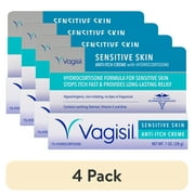 (4 pack) Vagisil Anti-Itch Vaginal Cream, Maximum Strength, Sensitive Skin, 1 oz.