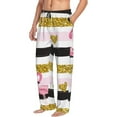 thumbnail image 2 of Uemuo Gold Glittering Hearts and Flamingos Pattern Men's Wide Leg Palazzo Lounge Pants with Pockets Light Weight Loose Comfy Casual Pajama Pants-Large, 2 of 9