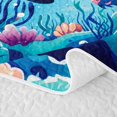 thumbnail image 5 of spefrowx Marine Orca Twin Quilt Set for Boys Girls, Blue Vibrant Coral Reef Twin Coverlet Set, 2 Pieces, 5 of 7