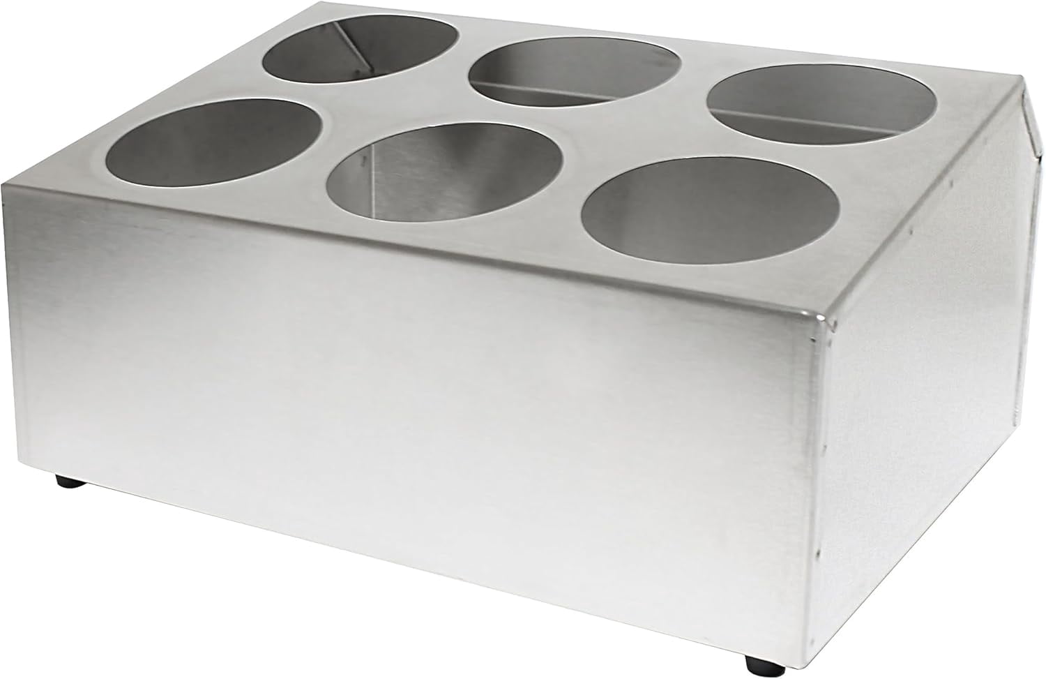 TrueCraftware- 6 Cavities Stainless Steel Flatware Cylinder Holder- Flatware Cutlery Organizer Holder 6 Holes Utensil Flatware Tableware Organizer Silverware Caddy Holder for Kitchen Home Restaurant