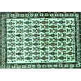 thumbnail image 1 of Ahgly Company Machine Washable Indoor Rectangle Persian Turquoise Blue Traditional Area Rugs, 5' x 7', 1 of 4