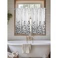 thumbnail image 4 of Spring Gray Eucalyptus 2 Panel Kitchen Curtains for Windows, Summer Botanical Leaf Country Bathroom Privacy Curtain, Home Décor Window Treatment for Bedroom/Living Room 55"x45", 4 of 6
