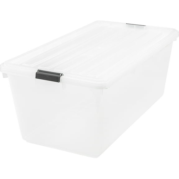 Iris Storage Box w/Lid, 91 Qt, 17-1/4"x31-1/2"x13", 4/CT, Clear - IRS100201
