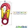 thumbnail image 4 of ProClimb Forged Aluminum Snaphook - Double Action Self Locking Gate, Captive Eye 27 kN - Red-Snaphook- Aluminum Snap Hook Hardware, 4 of 4