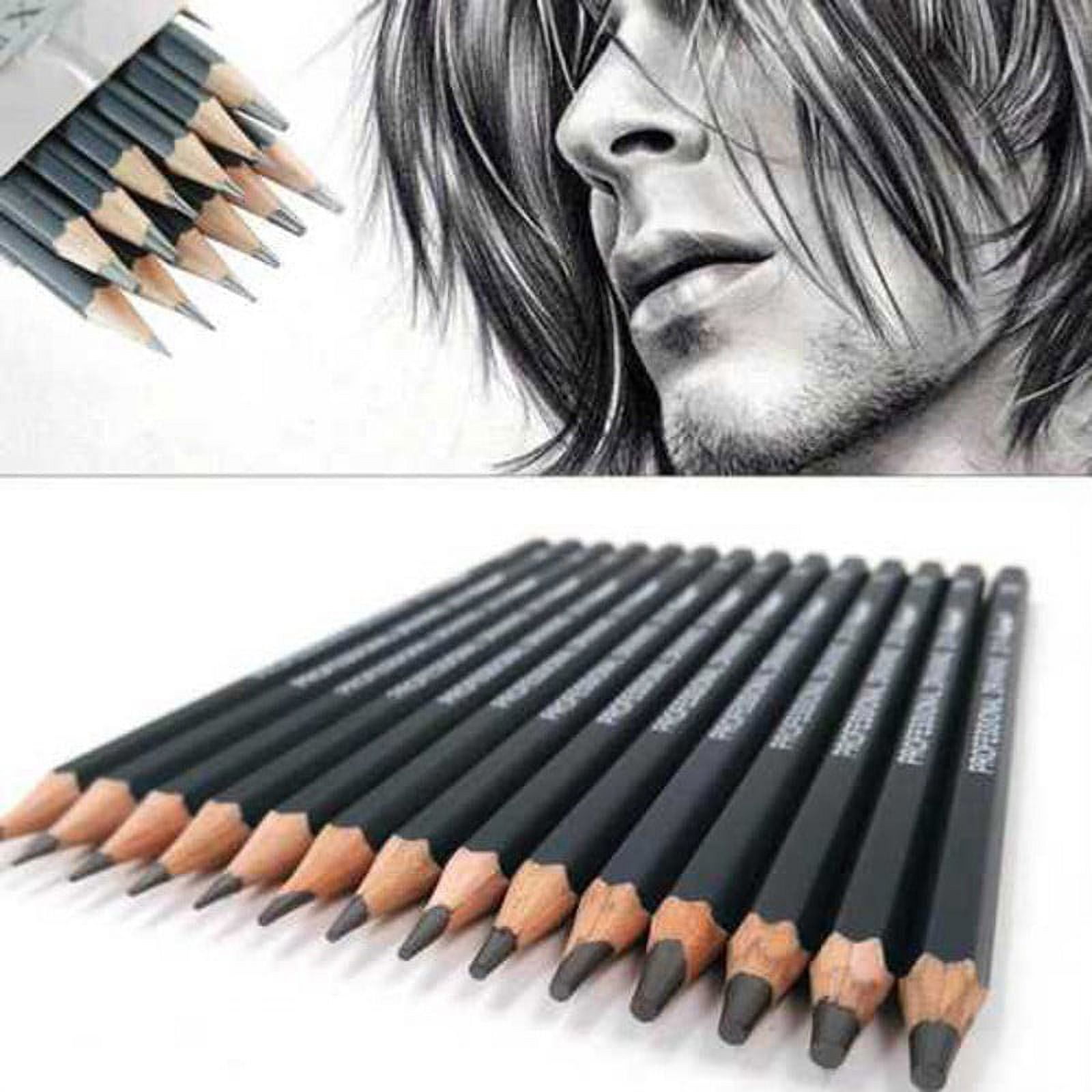 Artskills Premium Drawing Pencils, 2.5 mm, 2B/2H/6B/HB Hardness, Black, Pack of 8