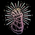 thumbnail image 2 of Girl's Marvel Sparkling Infinity Gauntlet Graphic Cropped T-Shirt Black Small, 2 of 3