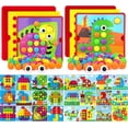 thumbnail image 2 of Rompecabezas de botones para niños, clavo de hongo, iluminación para niños, educación temprana, reconocimiento de conocimientos, juguetes de marca de color, 2 of 6