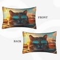 Balery Cool Cat Driving Sunset Bedding Queen Pillow Cases Envelope