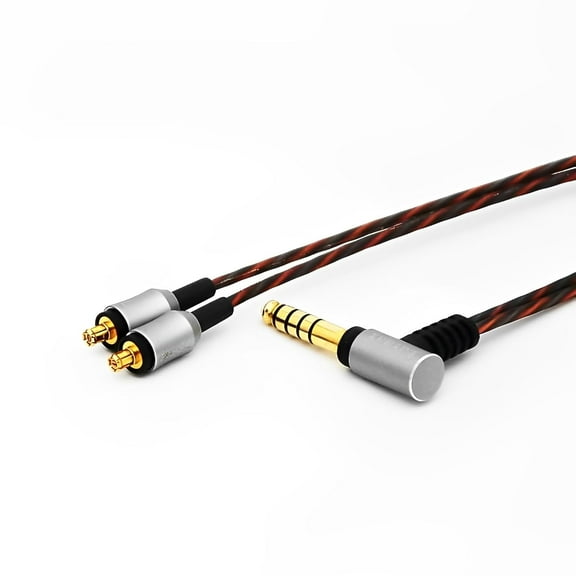 4.4mm to Dual A2DC 6N OCC Silver Plated Balanced Cable 4ft Compatible with ATH-CKR90 CKR90IS CKR100 CKR100IS CKS1100 CKS1100IS Headphones