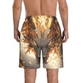 thumbnail image 3 of KLL Golden Horned White Dragon Men's Casual Summer Beach Shorts Hawaiian Shorts with Pockets-X-Large, 3 of 5