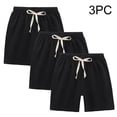 thumbnail image 4 of XXWXYD 3 Pack Toddler Kids Shorts Cotton Linen Pull On Drawstring Solid Color Casual Summer Playground Beach Comfort Breathable Playtime Everyday Outfit, 4 of 4