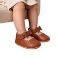 thumbnail image 4 of Oiyii Baby Girls Athletic Shoes Solid Leather Bow Adjustable Strap Soft Sole Sneakers, 4 of 4