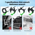 thumbnail image 6 of OKYMOTOR 4pcs Basin Wrench Set Labor-Saving Multifunctional Sink Wrench Universal Tool 1.32 lb 11.70 inch for Tight Spaces, 6 of 7