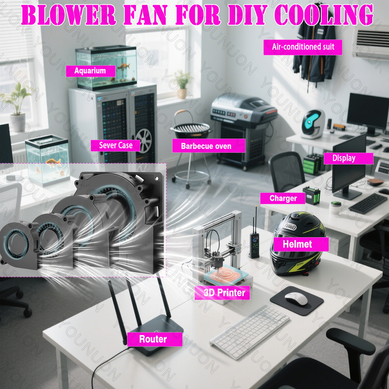 2PCS 5V USB Brushless Blower Cooling Fan USB Ventiliator Computer Case Cooler  PBT CPU Radiator USB Fan PC USB Gadgets