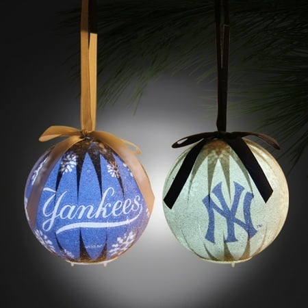 - New York Yankees 6-Piece LED Boxed Ornament Set - Navy Blue/White - No Size