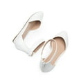 thumbnail image 3 of BURUDANI Women Flats Shoes Low Wedge Sandals Ankle Strap Pointed Toe, 3 of 6