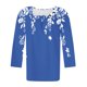 thumbnail image 5 of Blusas para las Mujeres Casual, 3/4 Manga Floral Estampado Camiseta de Moda Top Hecho de Poliéster Transpirable Suave para el Uso Diario de Primavera Otoño, Tops de Blusa para las Mujeres, 5 of 8